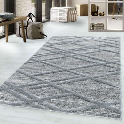 Pisa Modern Geometrikus Szőnyeg - Világos Szürke - 80x250 cm (PISA802504706GREY)