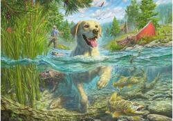 Schmidt Spiele 58557 - Dog's Life - Yellow Labrador Hunting for Fish - 1000 db-os puzzle
