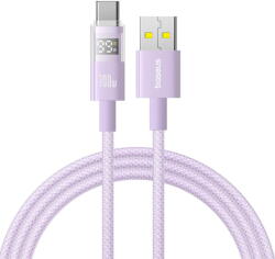 Baseus Cablu de Date cu Afisaj Digital, USB la Type-C, 100W, 2m - Nebula Purple (P10382701511-01) - pcone