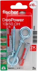 Fischer DuoPower kétkomponensű nylon dübel 10 x 50 OH K - szemescsavarral, bliszteres, 2 db/csomag (535015)