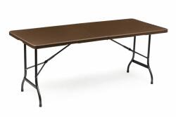 Összecsukható rattan mintás catering kerti bankett asztal, 180×74 cm HDPE (RZK-180B)
