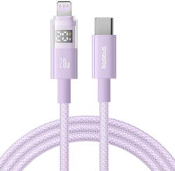 Baseus Cablu de Date cu Afisaj Digital, Type-C la Lightning, 20W, 2m - Display 2 (P10382703511-01) - Nebula Purple (P10382703511-01) - pcone
