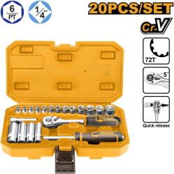 INGCO Dugókulcs készlet 20 részes 1/4" 4-14 mm CrV (HKTS14201) - szerszamesgep