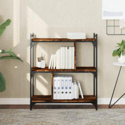 vidaXL 3 szintes füstös tölgy színű fa könyvespolc 76 x 32 x 88 cm (833932) - valora