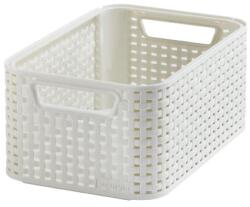 Keter Tárolókosár Curver Style 6 l fehér műanyag rattan rendszerező (205825)
