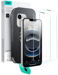 ESR ESR0365 Apple iPhone 13 / 13 Pro / 14 / 16E Karcálló, ütésálló kijelzővédő üvegfólia, 9H tempered glass, törlőkendővel, 2 db-os csomag, átlátszó (ESR0365)
