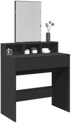 vidaXL fekete fésülködőasztal tükörrel 80 x 41 x 144, 5 cm (848172) - valora