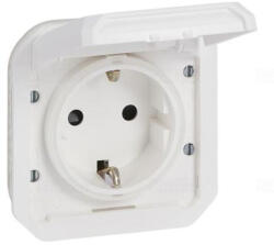 Legrand Plexo 55 2P+F csatlakozóaljzat csapófedéllel, csavaros vezetékbekötéssel, fehér 069639L Legrand (069639L)