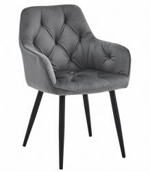  Scaun de masa JORK VELVET, gri inchis