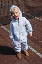 Konges Sløjd gyerek felső LOU HOODIE OCS szürke, nyomott mintás, kapucnis, KS103005 - szürke 122-128