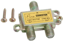 Delight Antenna elosztó - F splitter - 2 kimenet - 5-900 MHz (05256)