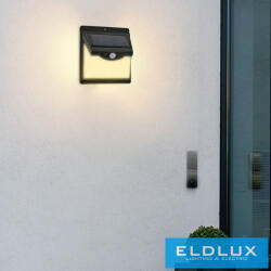 ELDLUX Solarlámpa-PIR 3.7V-1200mAH 5.5V-0.55W 120lm IP65 fekete (SO-A3)