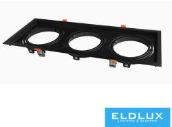 ELDLUX Süllyesztett spot keret 3*AR111 fekete 475x175mm / kivágás 460x160mm (P-AR111-N3)