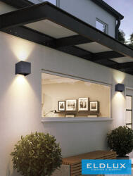 ELDLUX fali lámpa LED 12w 1000lm 4000k IP55 100×100×100mm fekete (ES46-NN)
