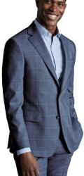 Charles Tyrwhitt Ultimate Performance Check Suit Jacket - Steel Blue - Slim fit | 46 | Standard