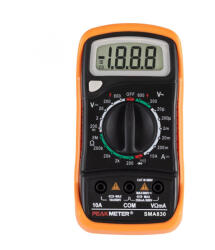 Somogyi Elektronic SMA 830 digitális multiméter, gyenfeszültség, váltófeszültség, egyenáram, ellenállás mérése, tartozékok: mérőzsinór (SMA_830)