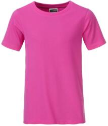 Daiber Tricou clasic pentru băieți din bumbac organic 8008B - Roz | XL (8008B-1755071)