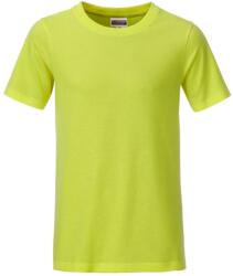 Daiber Tricou clasic pentru băieți din bumbac organic 8008B - Galben verzui | L (8008B-1754998)