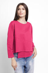 Pierino Bluza asimetrica cu suprapunere in colt din tricot de bumbac, fucsia L/XL