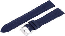  Karóra bőrszíj, varrott és bélelt dizájn, sötét kék színű, mérete 75+115 mm / 20 mm (6406-0)