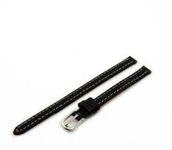  Karóra bőrszij, fekete színű, varrott szélű, 75+115/8 mm XL (6549-3)