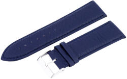 Karóra bőrszíj, varrott és bélelt dizájn, sötétkék színű, mérete 75+115 mm / 26 mm (6406-5)