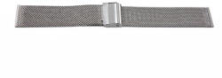  Acél karóra csat, fonott (mesh) dizájn, ezüst színű, 105+80 mm/20 mm (7050-0)