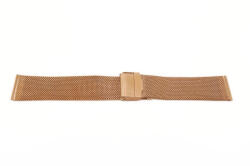  Acél karóra csat, fonott (mesh) dizájn, rózsaarany színű (IPR), 105+80 mm/24 mm (7050-7)