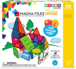 Magna-Tiles House set magnetic cu autocolante (28 piese) Jucarii de constructii magnetice