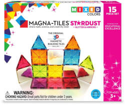 Magna-Tiles Stardust cu sclipici si oglinzi (15 piese) Jucarii de constructii magnetice