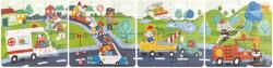 Hape Puzzle pentru copii Vehicule de salvare (4 in 1) si joc storytelling (E1639A) - drool Puzzle