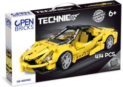 Open Brick Source Jucarie tip lego tehnic de constructie masina sport galbena (414 piese) (OB-WS0902)