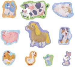 Hape Set 10 puzzle-uri prietenii de la ferma (18-36 luni) pentru copii (E1648A) Puzzle