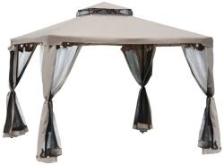 AFM Pavilion foisor pentru gradina terasa, cadru metalic, cu perdele, cafeniu, 2.94x2.94x2.65 m, cu Plasa tantari insecte (C93597231)
