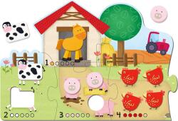Galt Puzzle - Numaram animalele de la ferma ( 6 piese) (1105557) - drool Puzzle