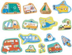 Hape Set 15 puzzle-uri cu vehicule (18-36 luni) pentru copii (E1649A) Puzzle