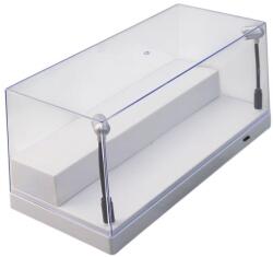 TRIPLE 9 Vitrina din plexiglass cu postament alb, stand suplimentar si 2 stalpi cu led scala 1/24, 1/43, 1/641/43 (36329)