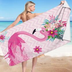 Prosop pentru plaja, dreptunghiular, 150x70 cm, model roz flamingo, REC54WZ13 (ESELL-W-jolly_REC54WZ13)