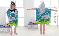  Prosop de baie si plaja, tip pelerina halat cu gluga, model rechin pentru copii, PEL01WZ3 (ESELL-W-jolly_PEL01WZ3) Prosop