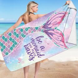  Prosop pentru plaja, dreptunghiular, 150x70 cm, model roz sirena, REC54WZ11 (ESELL-W-jolly_REC54WZ11) Prosop