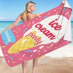  Prosop pentru plaja, dreptunghiular, 150x70 cm, model roz cu inghetata, ICE CREAM PARTY, REC54WZ3 (ESELL-W-jolly_REC54WZ3) Prosop