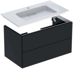Geberit Set mobilier Geberit Acanto cu lavoar si dulap baza cu doua sertare, 90cm, negru mat (505.006.00.1 + 505.263.00.8 + 245.451.11.1)