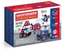 Clics Toys Set magnetic de construit- Magformers, masini de interventie (clic-717001) Jucarii de constructii magnetice