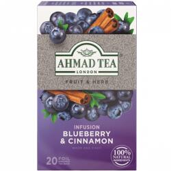 Ahmad Tea áfonya és fahéj gyümölcstea 20 x 2 g koffeinmentes (1022897)