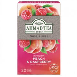 Ahmad Tea málna és őszibarack gyümölcstea 20 x 1, 8 g koffeinmentes (1020190)