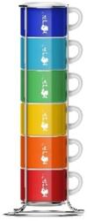 Bialetti 6 darabos színes eszpresszó csészékészlet állvánnyal (7028639)