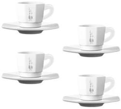 Bialetti 4 darabos csészekészlet alátéttel fehér (7033008)