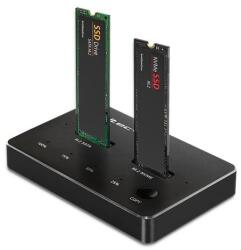 Qoltec M. 2 SSD meghajtó dokkoló állomás | NVMe | SATA | USB-C | DUPLA 2 x 2TB (52274)