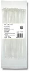 Qoltec Önzáró kábelkötegelő | 2.5*200mm | 100 db | Nylon66 | UV | Fehér (52195)