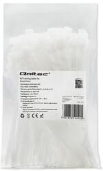 Qoltec Önzáró kábelkötegelő | 4.8*160 mm | 100 db | Nylon66 | UV | Fehér (52242)
